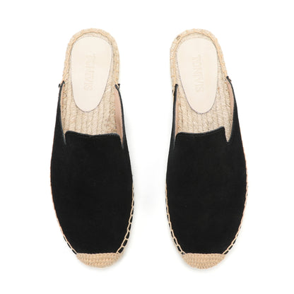 Women's Suede Espadrille Mule Flats | Comfortable Summer Slip-On Shoes