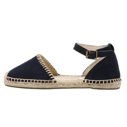 Women's Suede Ankle Strap Espadrille Sandals | Summer Flat Shoes