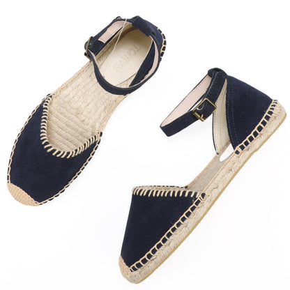 Women's Suede Ankle Strap Espadrille Sandals | Summer Flat Shoes