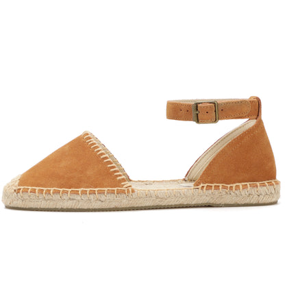 Women's Suede Ankle Strap Espadrille Sandals | Summer Flat Shoes
