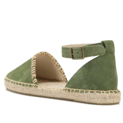 Women's Suede Ankle Strap Espadrille Sandals | Summer Flat Shoes