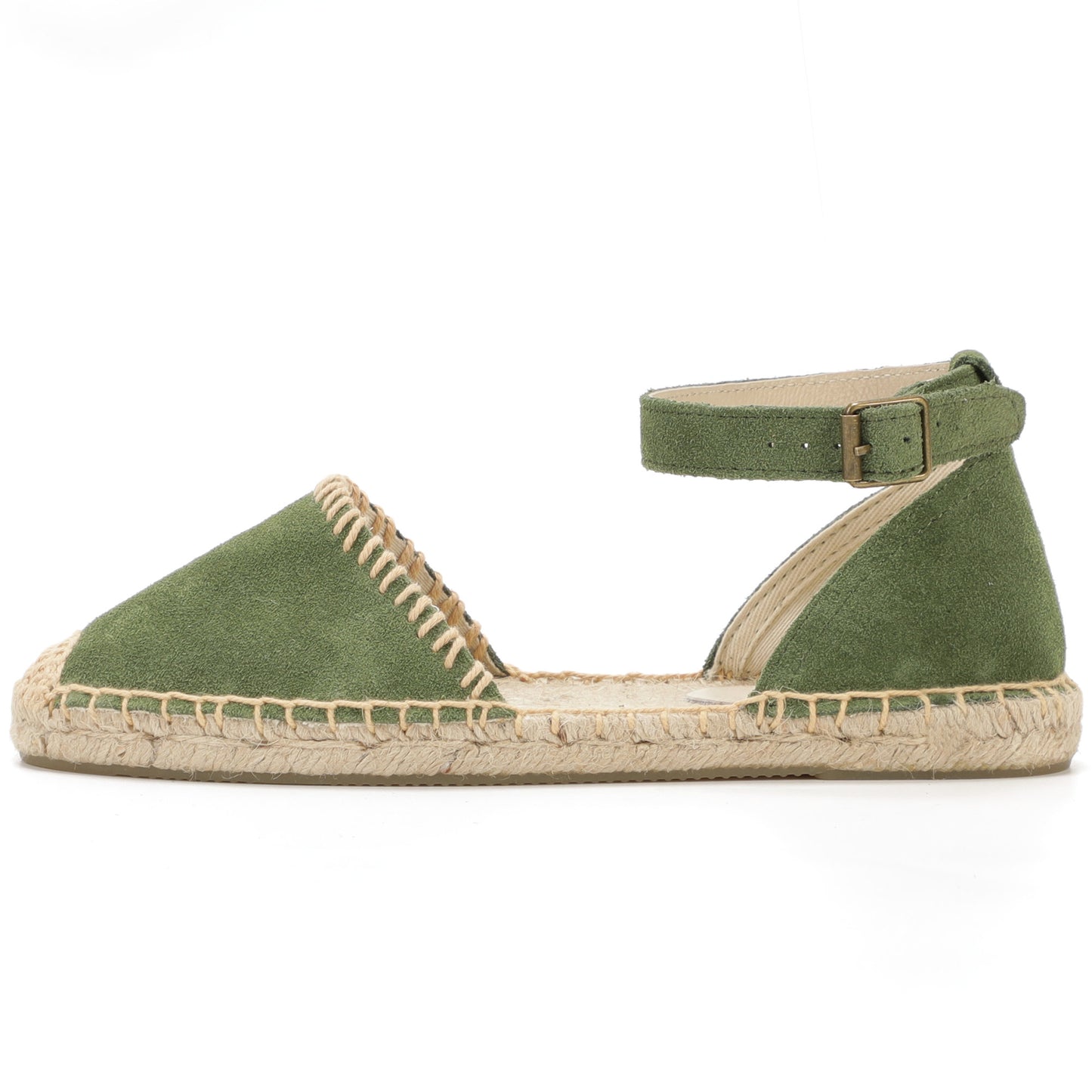 Women's Suede Ankle Strap Espadrille Sandals | Summer Flat Shoes