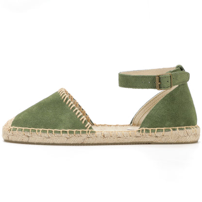 Women's Suede Ankle Strap Espadrille Sandals | Summer Flat Shoes