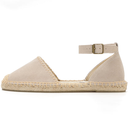 Women's Suede Ankle Strap Espadrille Sandals | Summer Flat Shoes