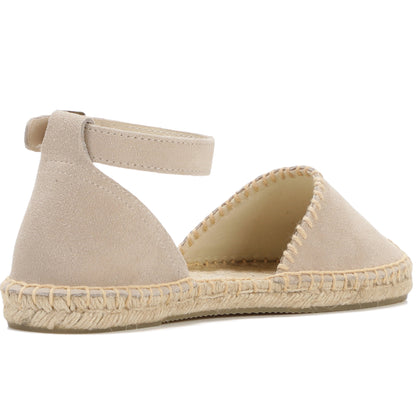 Women's Suede Ankle Strap Espadrille Sandals | Summer Flat Shoes