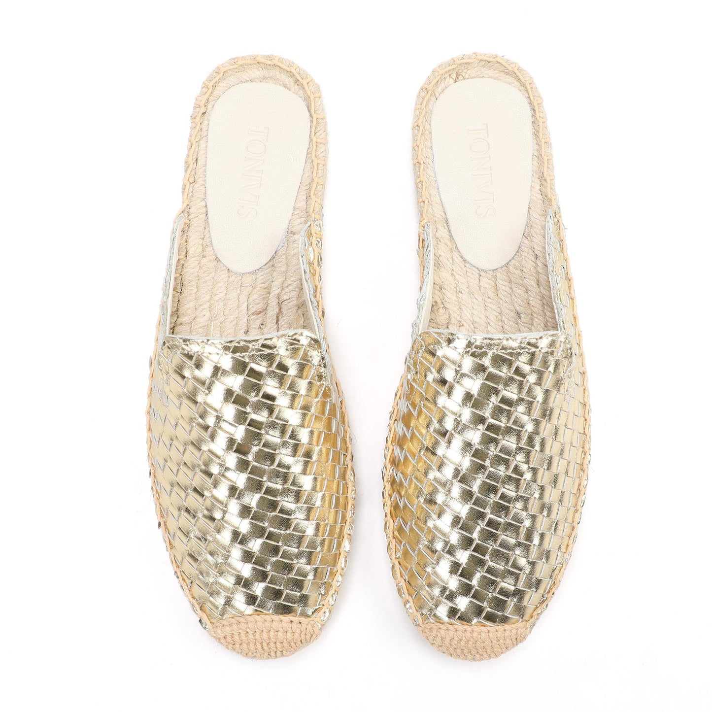 Women's Handwoven Leather Mule Espadrilles | Summer Slip-On Flats