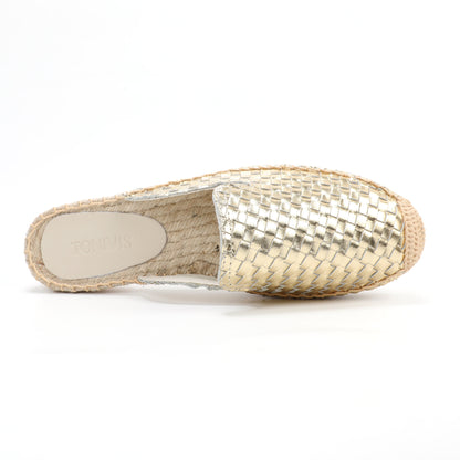 Women's Handwoven Leather Mule Espadrilles | Summer Slip-On Flats