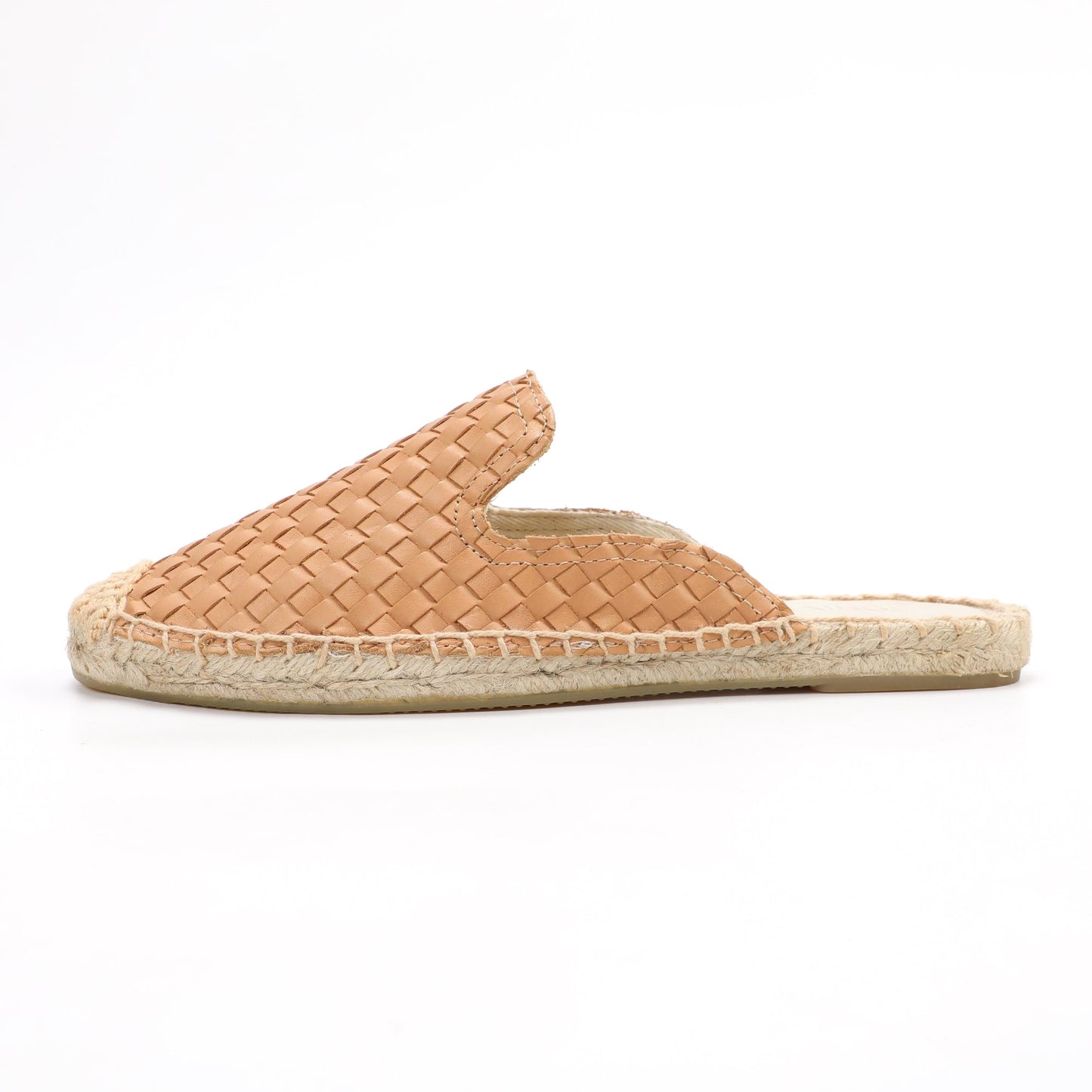 Women's Handwoven Leather Mule Espadrilles | Summer Slip-On Flats