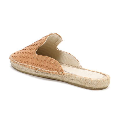 Women's Handwoven Leather Mule Espadrilles | Summer Slip-On Flats