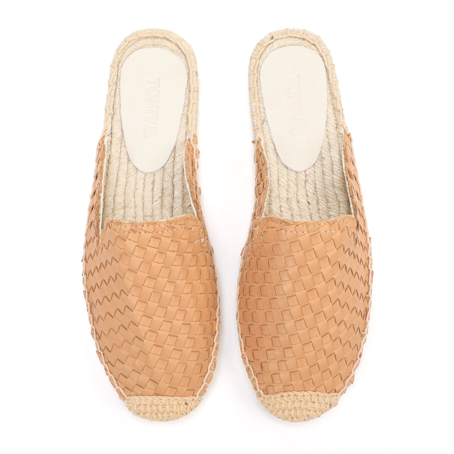 Women's Handwoven Leather Mule Espadrilles | Summer Slip-On Flats