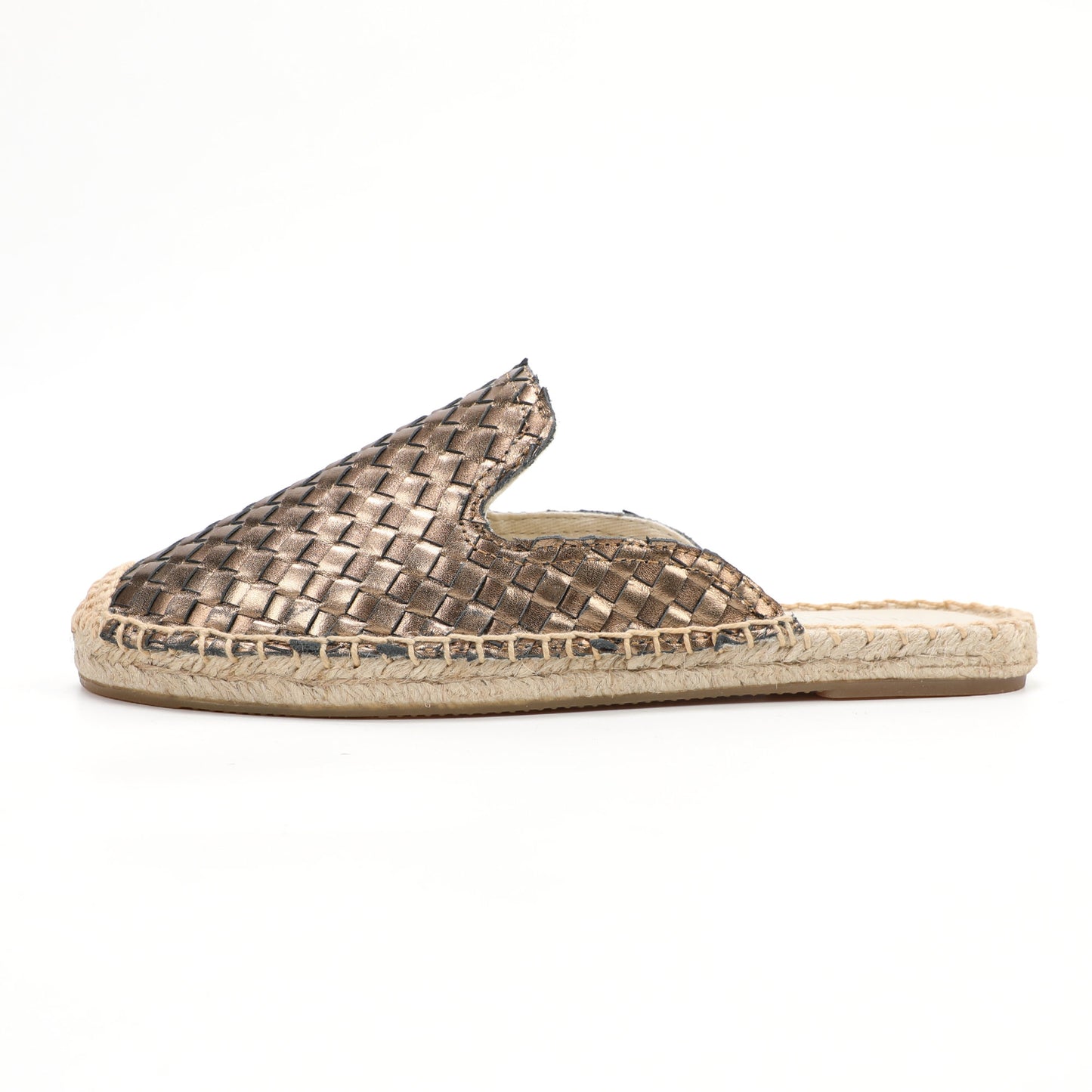 Women's Handwoven Leather Mule Espadrilles | Summer Slip-On Flats
