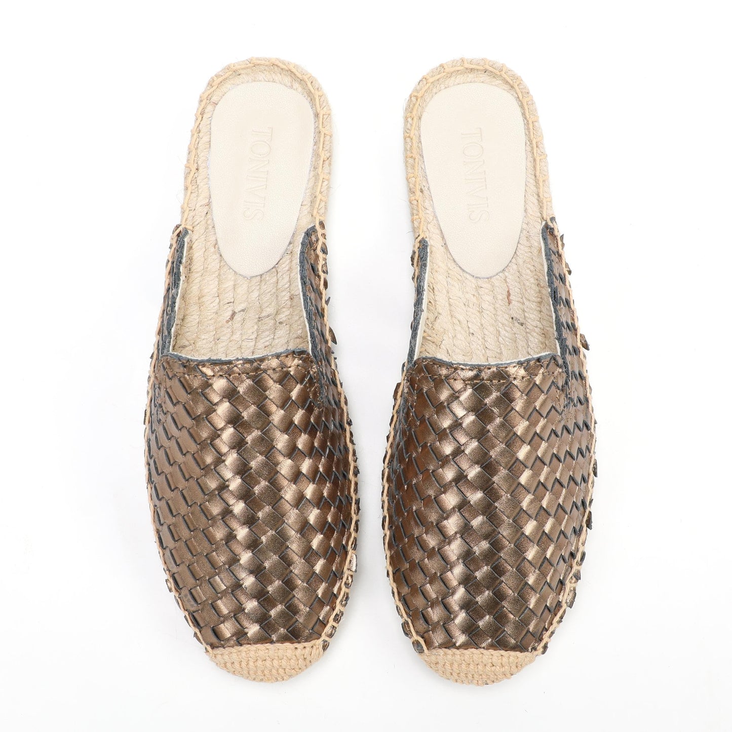 Women's Handwoven Leather Mule Espadrilles | Summer Slip-On Flats