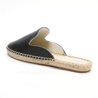 Women's Genuine Leather Mule Espadrilles | Summer Slip-On Flats