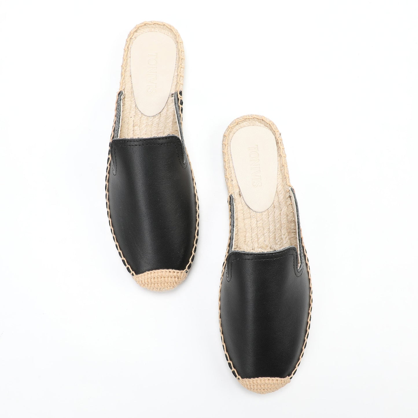 Women's Genuine Leather Mule Espadrilles | Summer Slip-On Flats