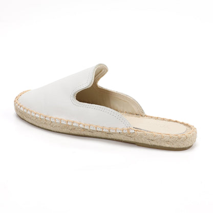 Women's Genuine Leather Mule Espadrilles | Summer Slip-On Flats