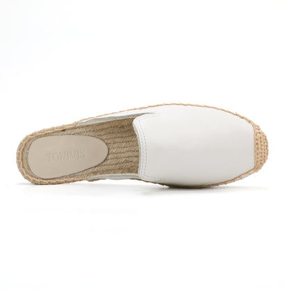 Women's Genuine Leather Mule Espadrilles | Summer Slip-On Flats