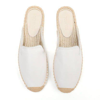 Women's Genuine Leather Mule Espadrilles | Summer Slip-On Flats