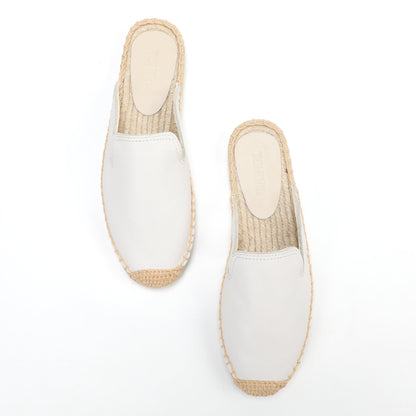 Women's Genuine Leather Mule Espadrilles | Summer Slip-On Flats