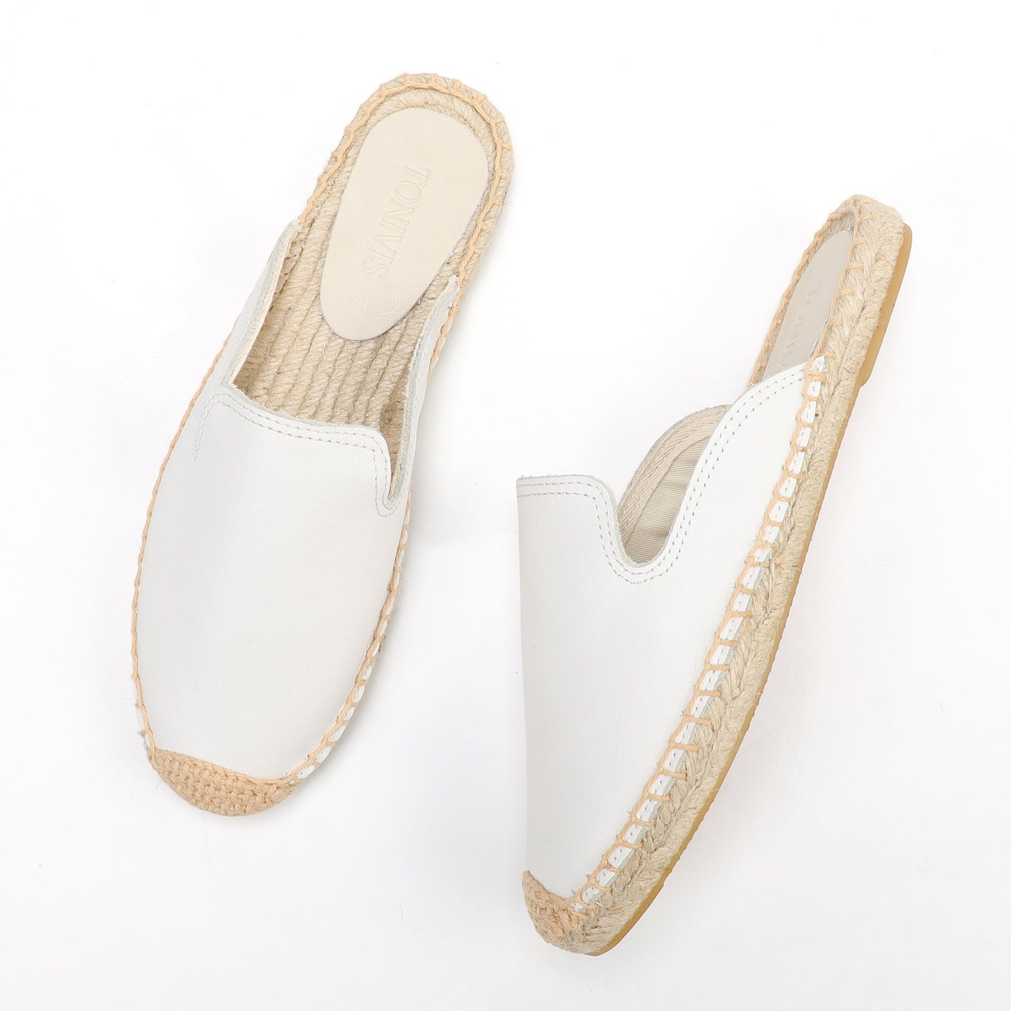 Women's Genuine Leather Mule Espadrilles | Summer Slip-On Flats