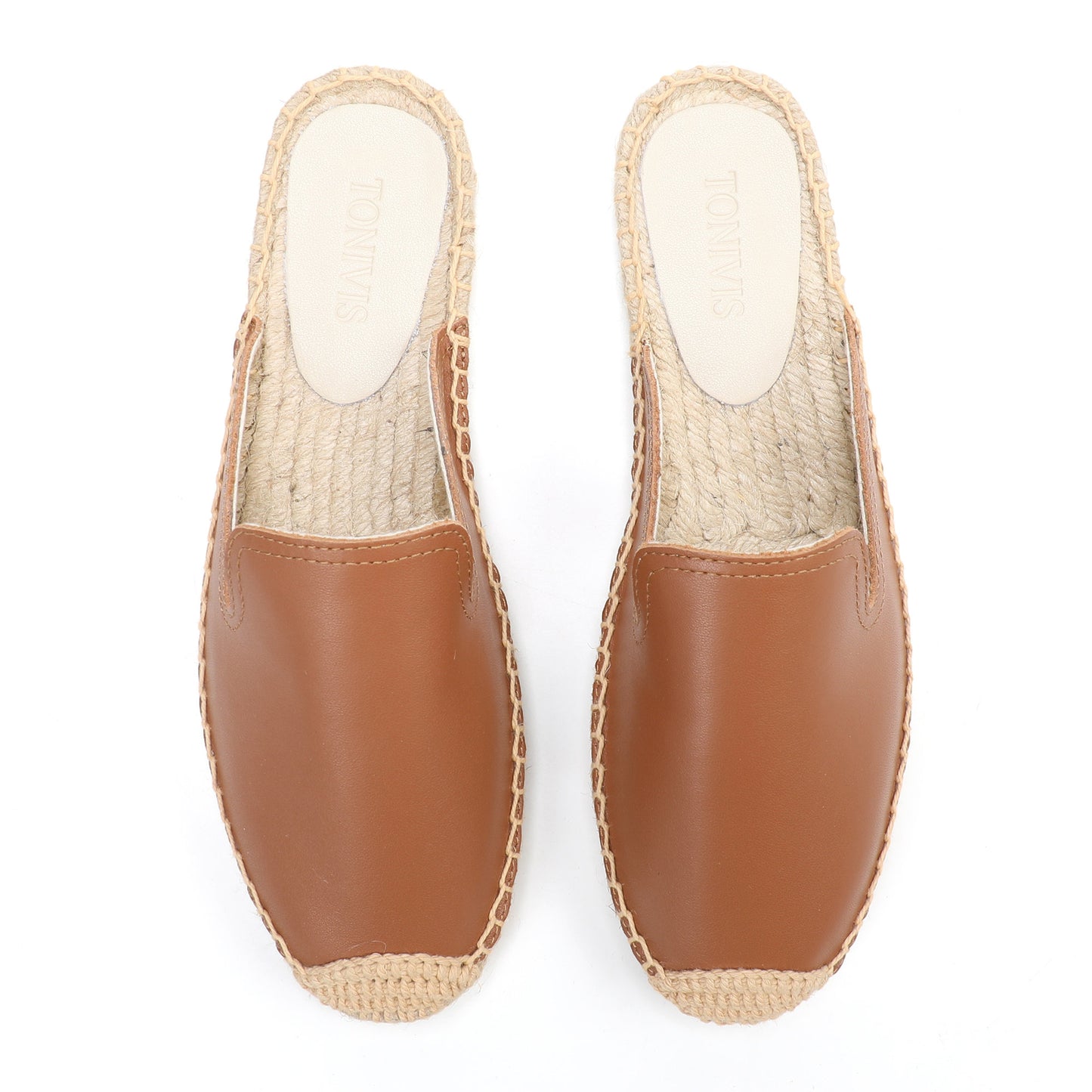 Women's Genuine Leather Mule Espadrilles | Summer Slip-On Flats