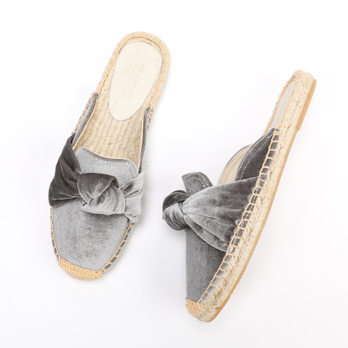Women's Bow Knot Mule Espadrilles | Summer Slip-On Flats