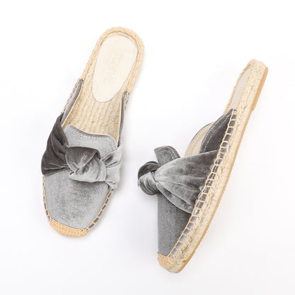 Women's Bow Knot Mule Espadrilles | Summer Slip-On Flats