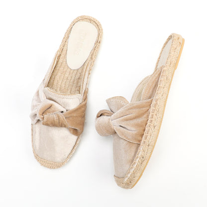 Women's Bow Knot Mule Espadrilles | Summer Slip-On Flats