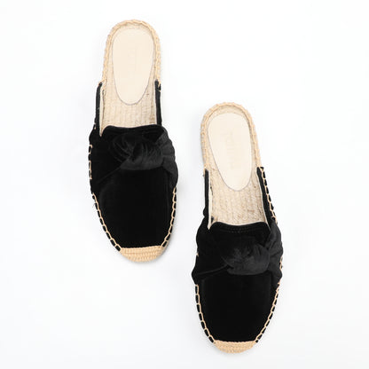 Women's Bow Knot Mule Espadrilles | Summer Slip-On Flats