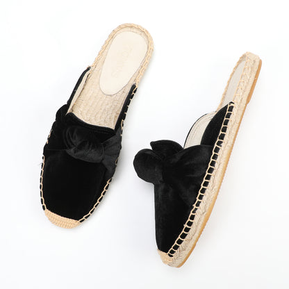 Women's Bow Knot Mule Espadrilles | Summer Slip-On Flats