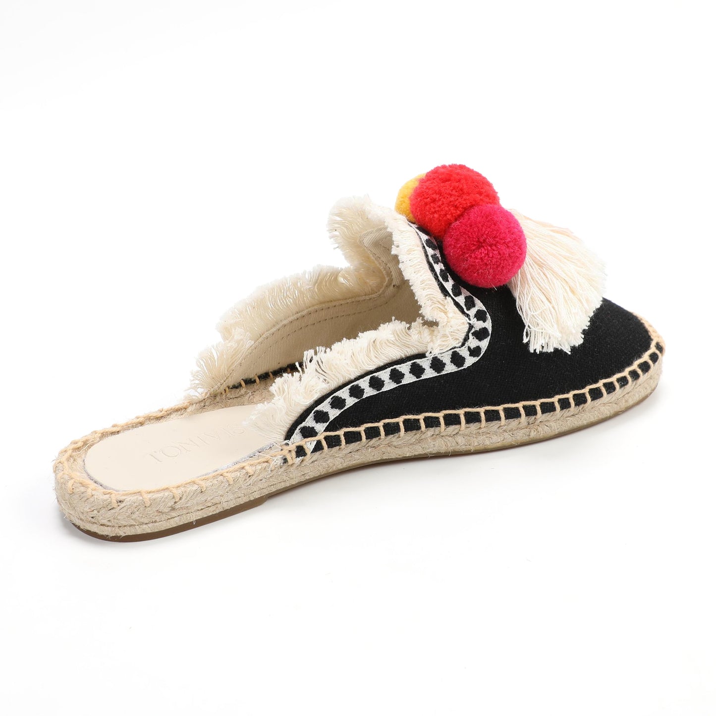 Women's Bohemian Pom Pom Mule Espadrilles | Summer Resort Flats