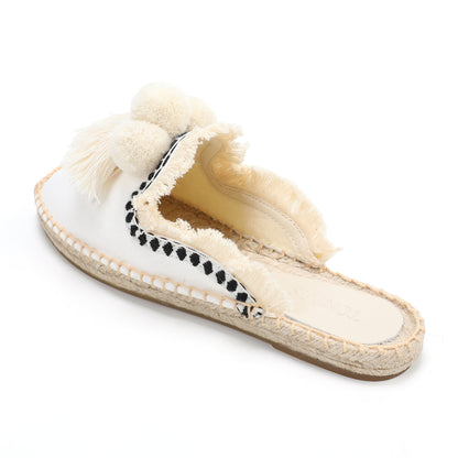 Women's Bohemian Pom Pom Mule Espadrilles | Summer Resort Flats