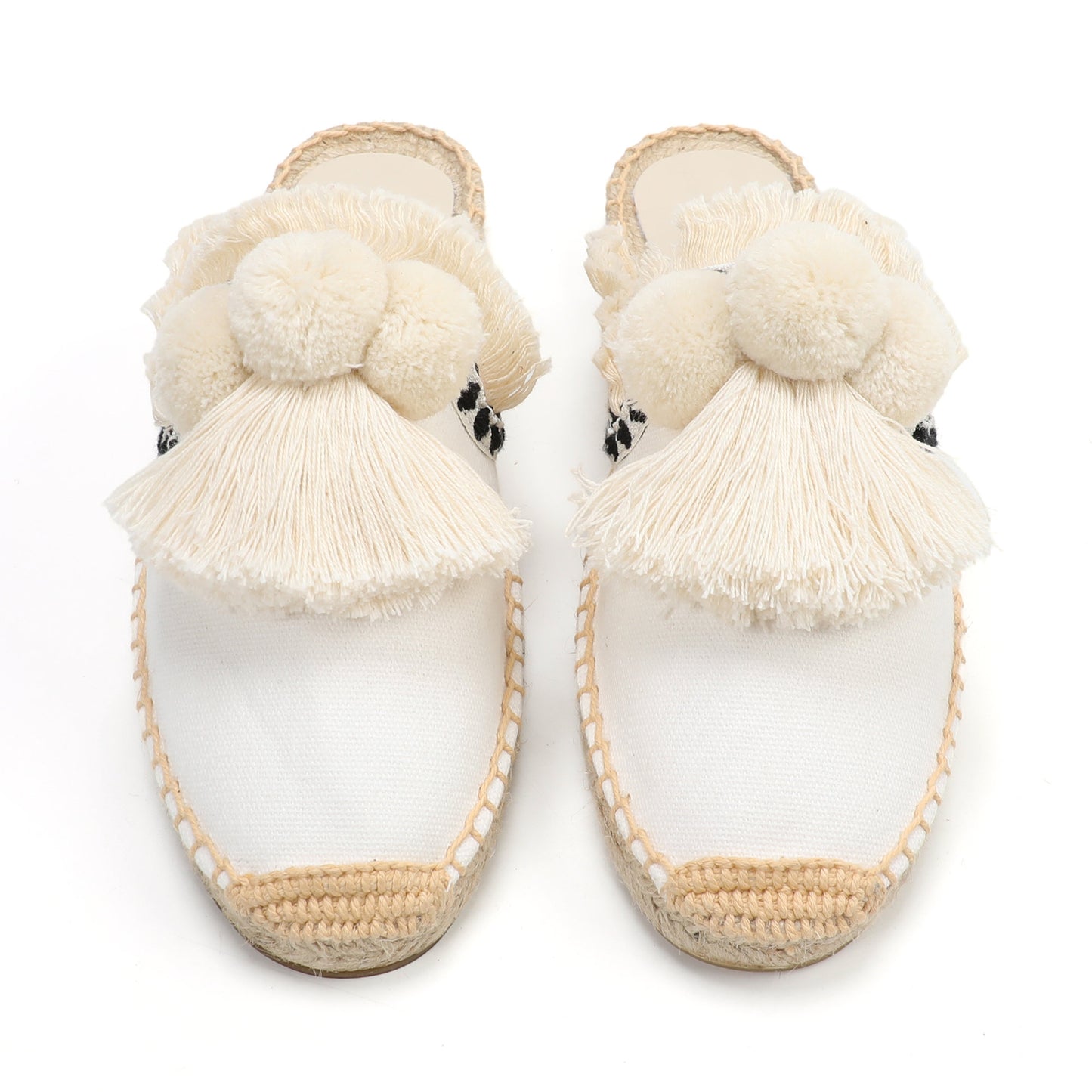 Women's Bohemian Pom Pom Mule Espadrilles | Summer Resort Flats