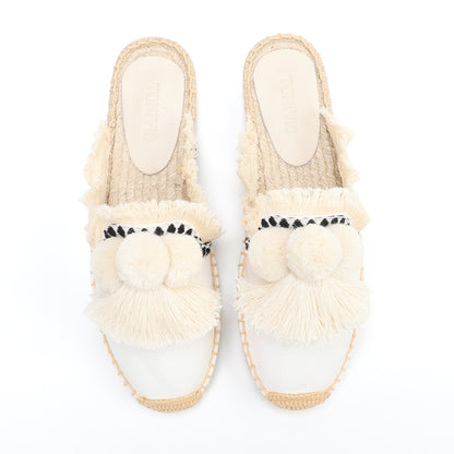 Women's Bohemian Pom Pom Mule Espadrilles | Summer Resort Flats