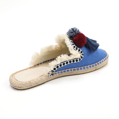 Women's Bohemian Pom Pom Mule Espadrilles | Summer Resort Flats