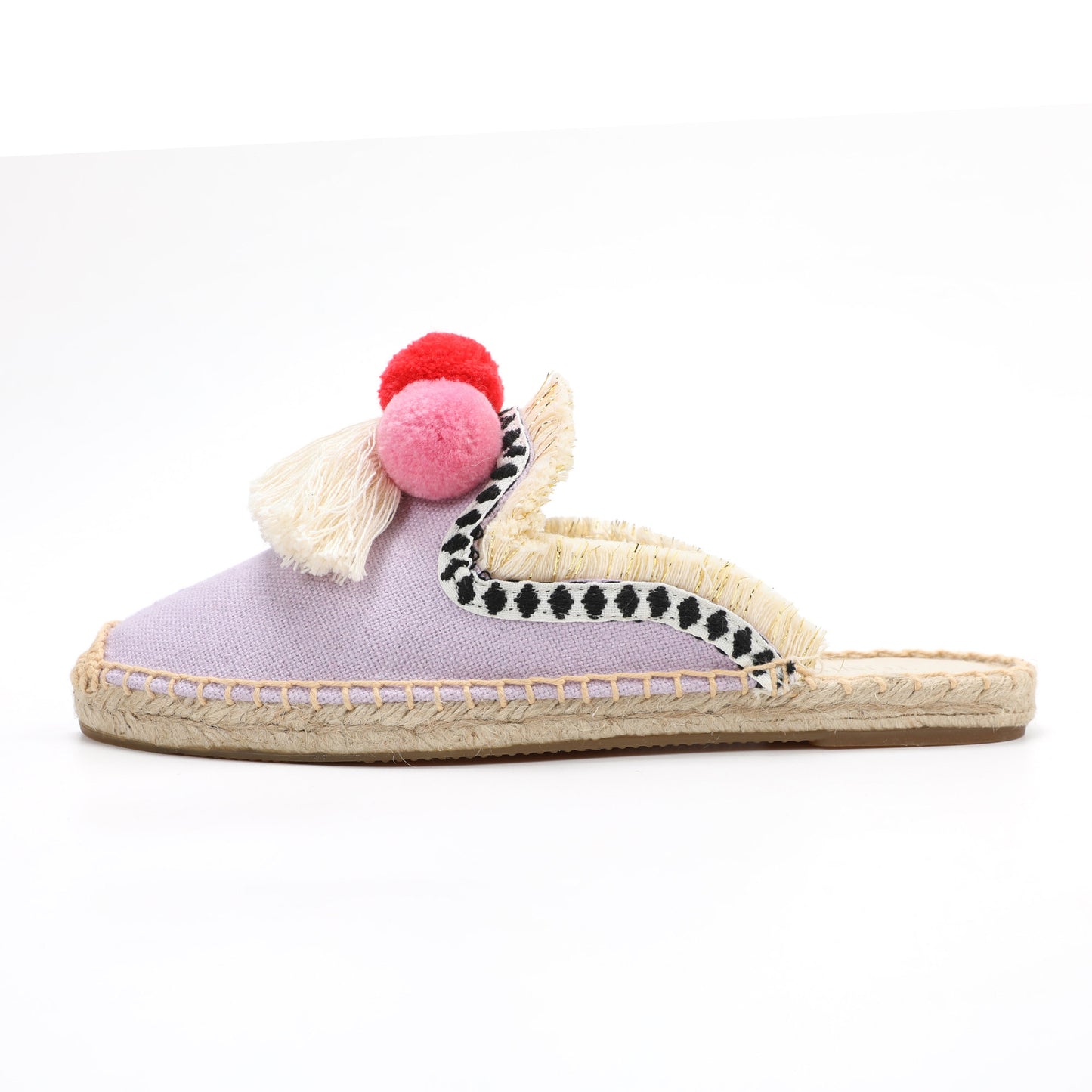 Women's Bohemian Pom Pom Mule Espadrilles | Summer Resort Flats