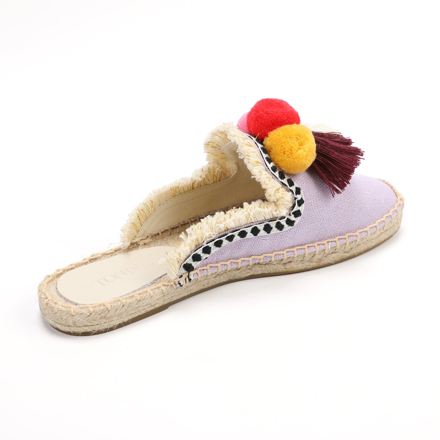 Women's Bohemian Pom Pom Mule Espadrilles | Summer Resort Flats