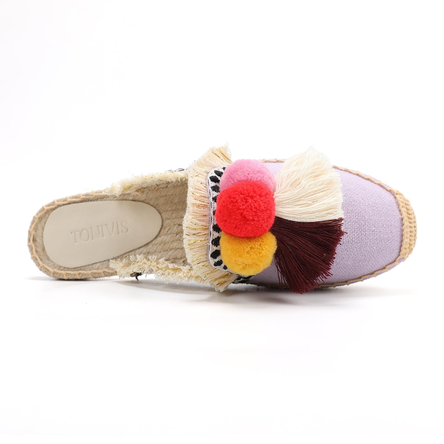 Women's Bohemian Pom Pom Mule Espadrilles | Summer Resort Flats