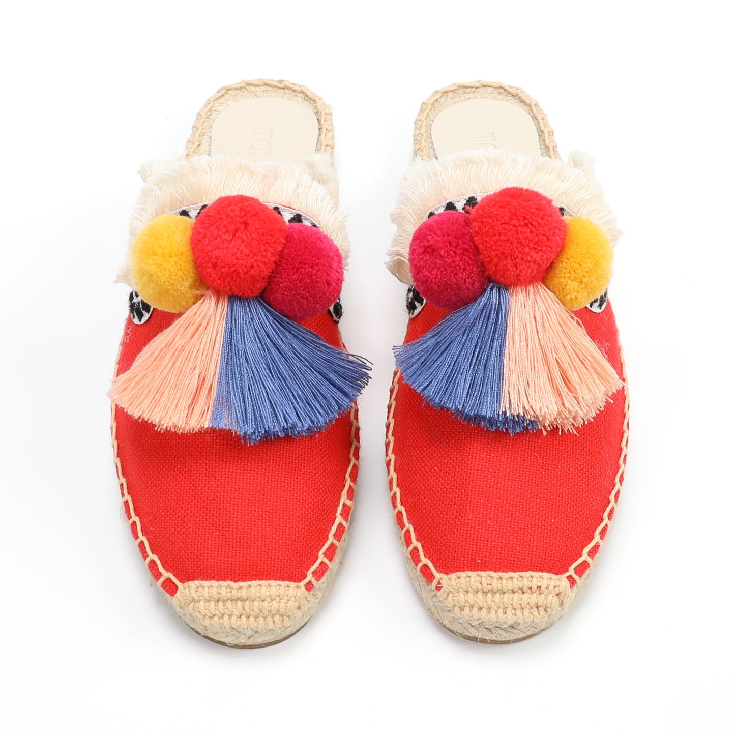 Women's Bohemian Pom Pom Mule Espadrilles | Summer Resort Flats