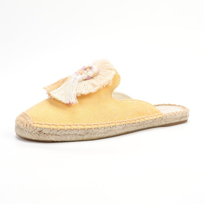 Women's Bohemian Pom Pom Mule Espadrilles | Summer Resort Flats