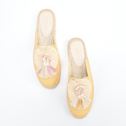 Women's Bohemian Pom Pom Mule Espadrilles | Summer Resort Flats