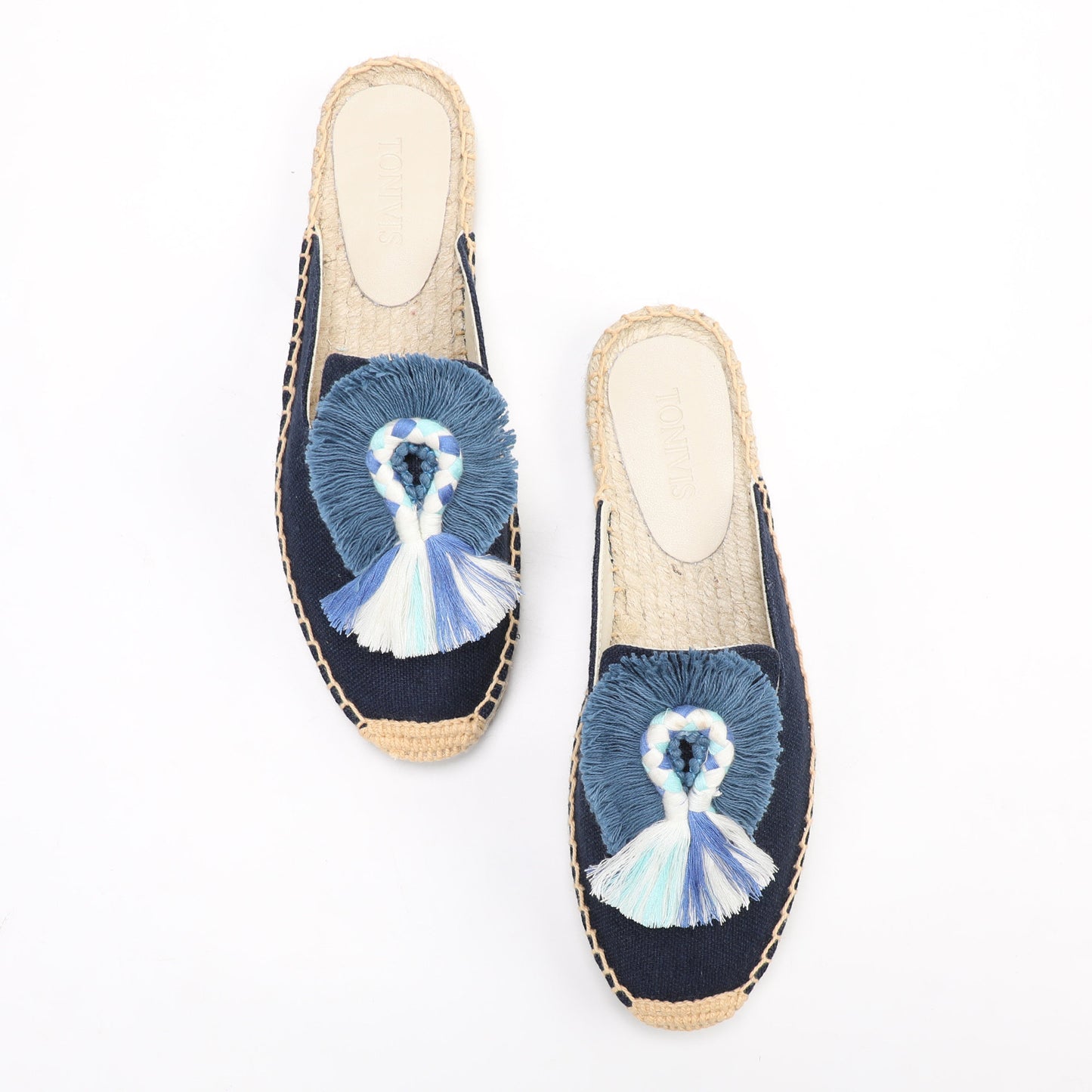 Women's Bohemian Pom Pom Mule Espadrilles | Summer Resort Flats