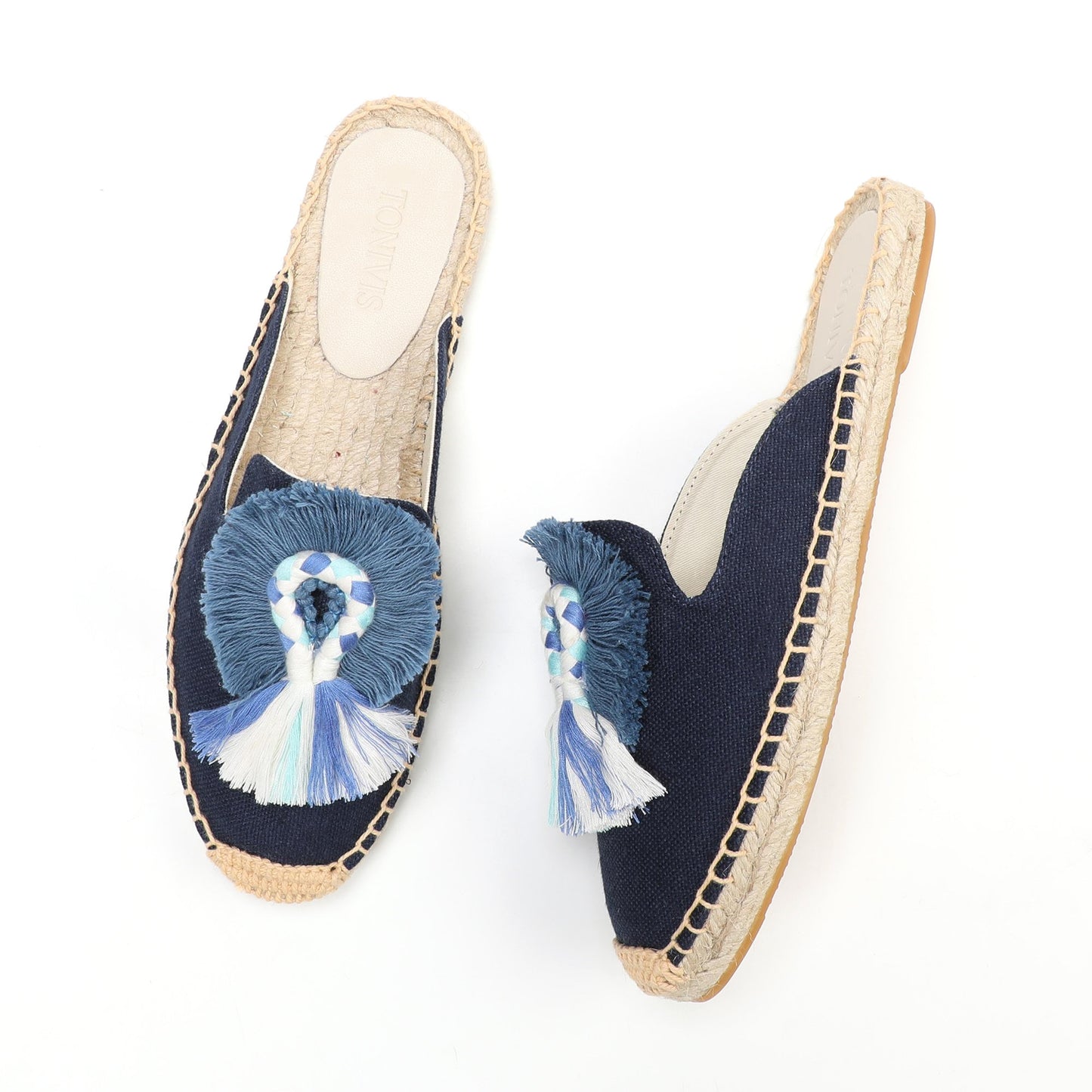 Women's Bohemian Pom Pom Mule Espadrilles | Summer Resort Flats