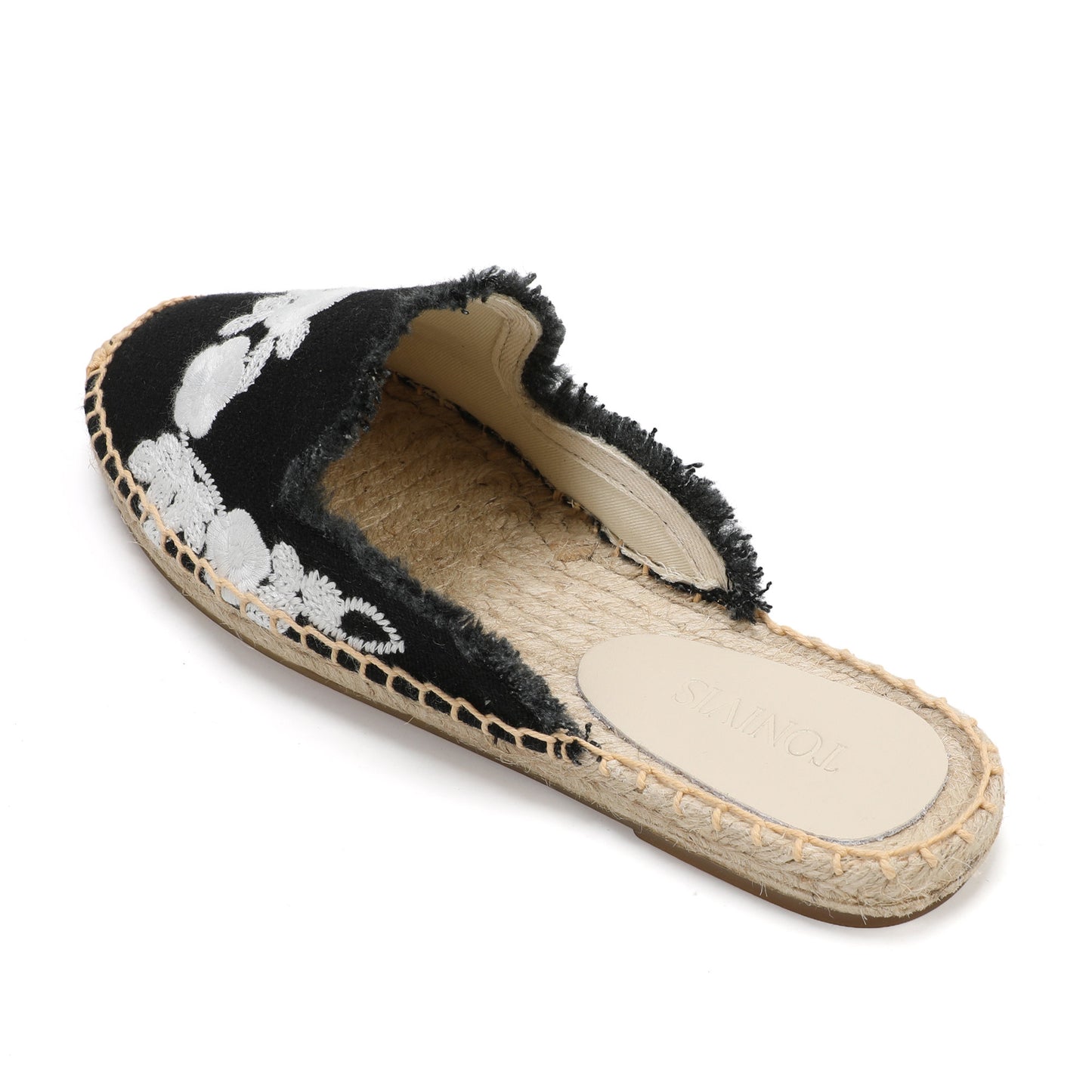 Women's Embroidered Espadrille Mules | Casual Summer Slip-On Flats