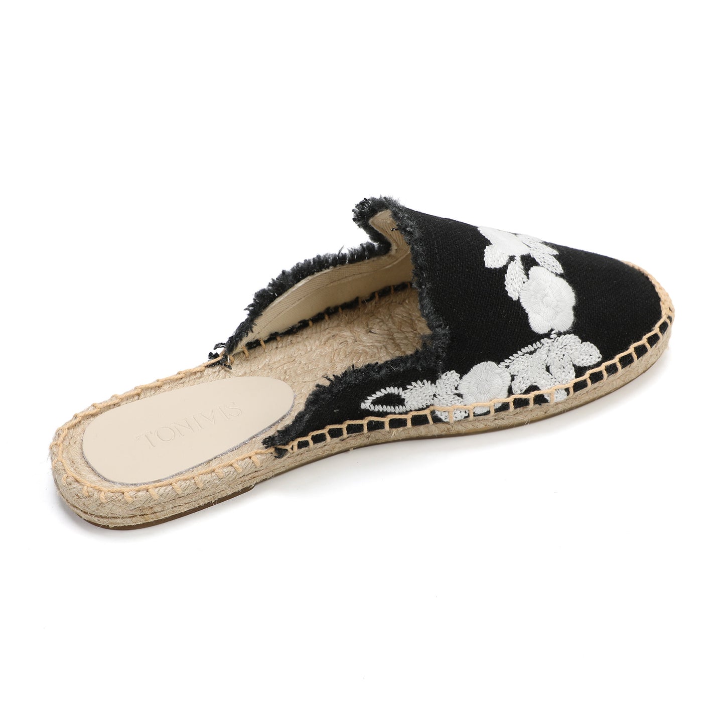 Women's Embroidered Espadrille Mules | Casual Summer Slip-On Flats