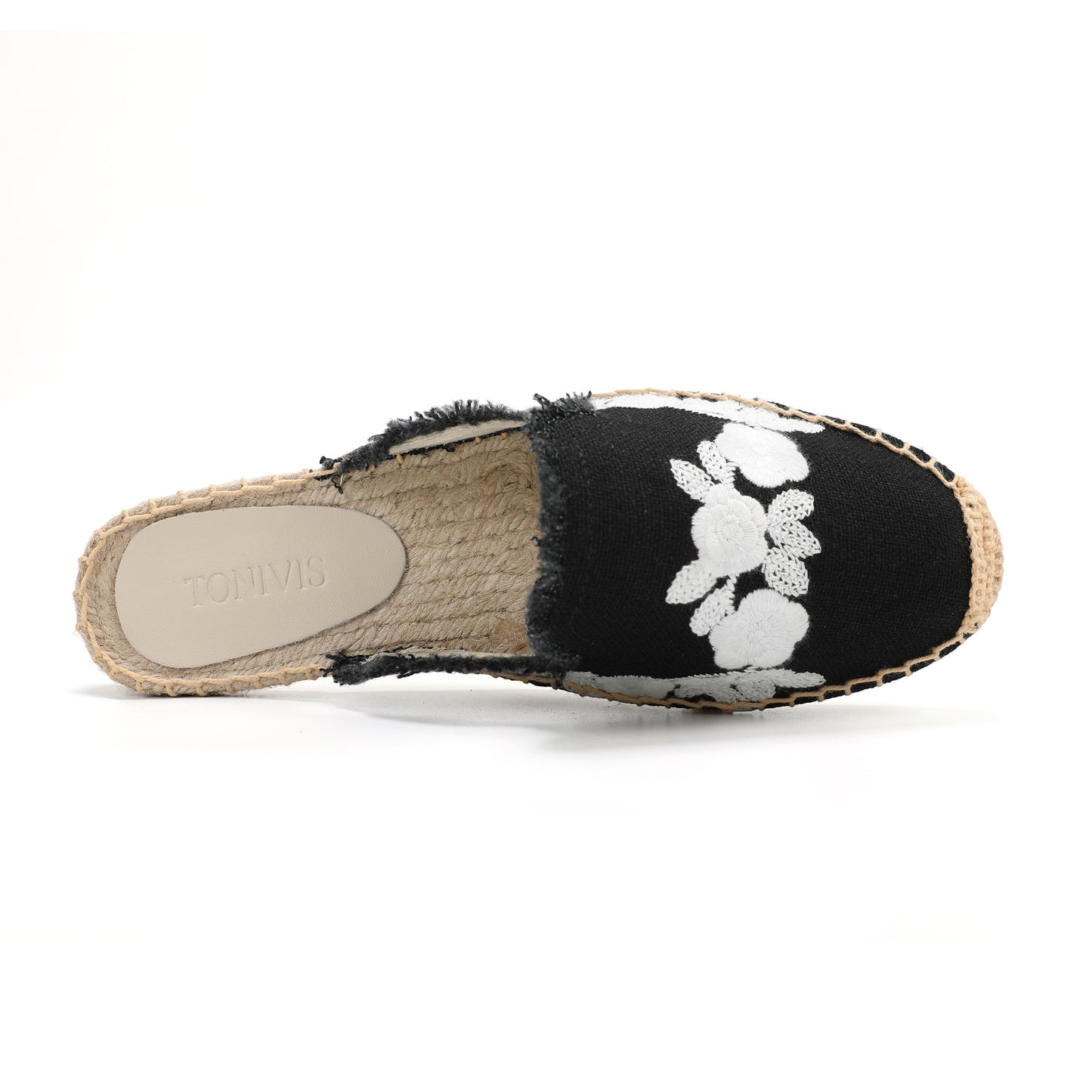 Women's Embroidered Espadrille Mules | Casual Summer Slip-On Flats
