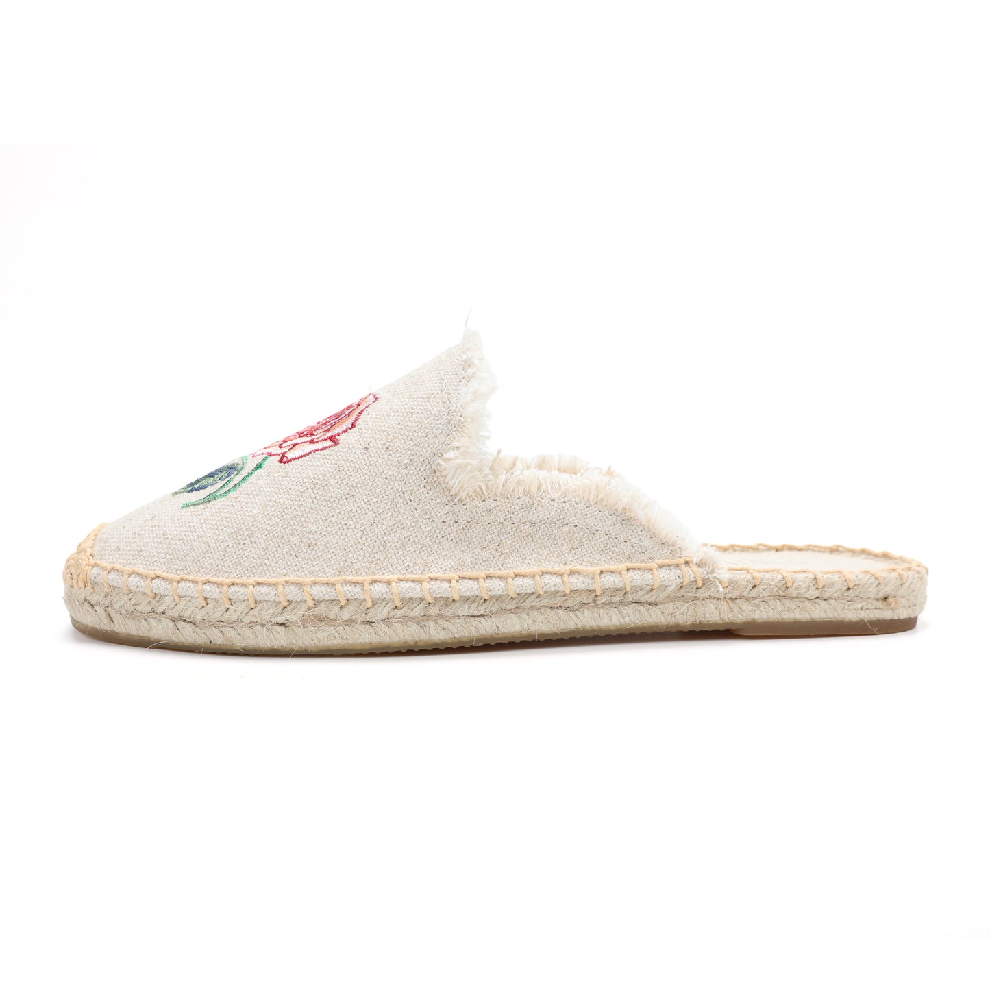 Women's Embroidered Espadrille Mules | Casual Summer Slip-On Flats