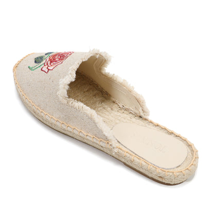 Women's Embroidered Espadrille Mules | Casual Summer Slip-On Flats