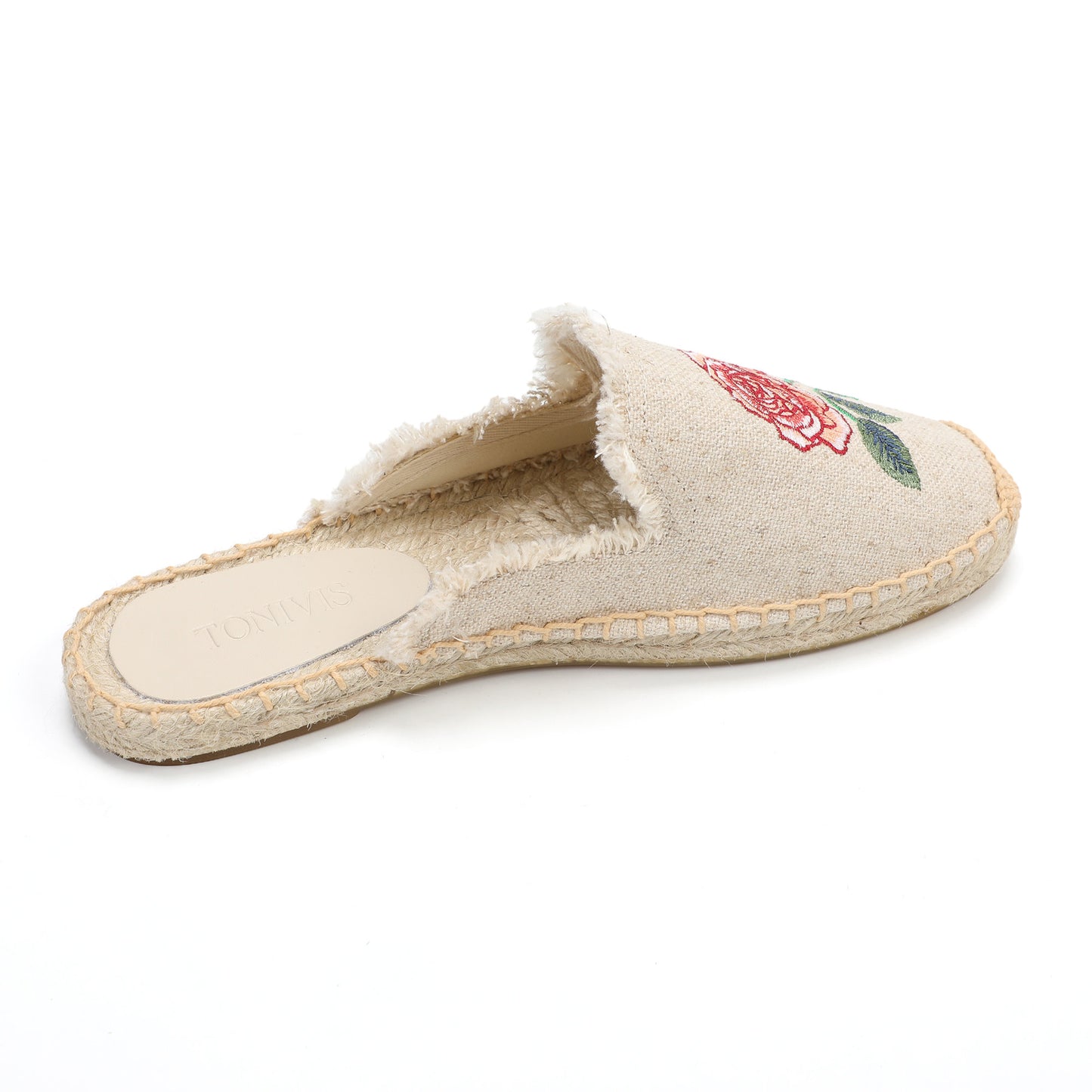 Women's Embroidered Espadrille Mules | Casual Summer Slip-On Flats