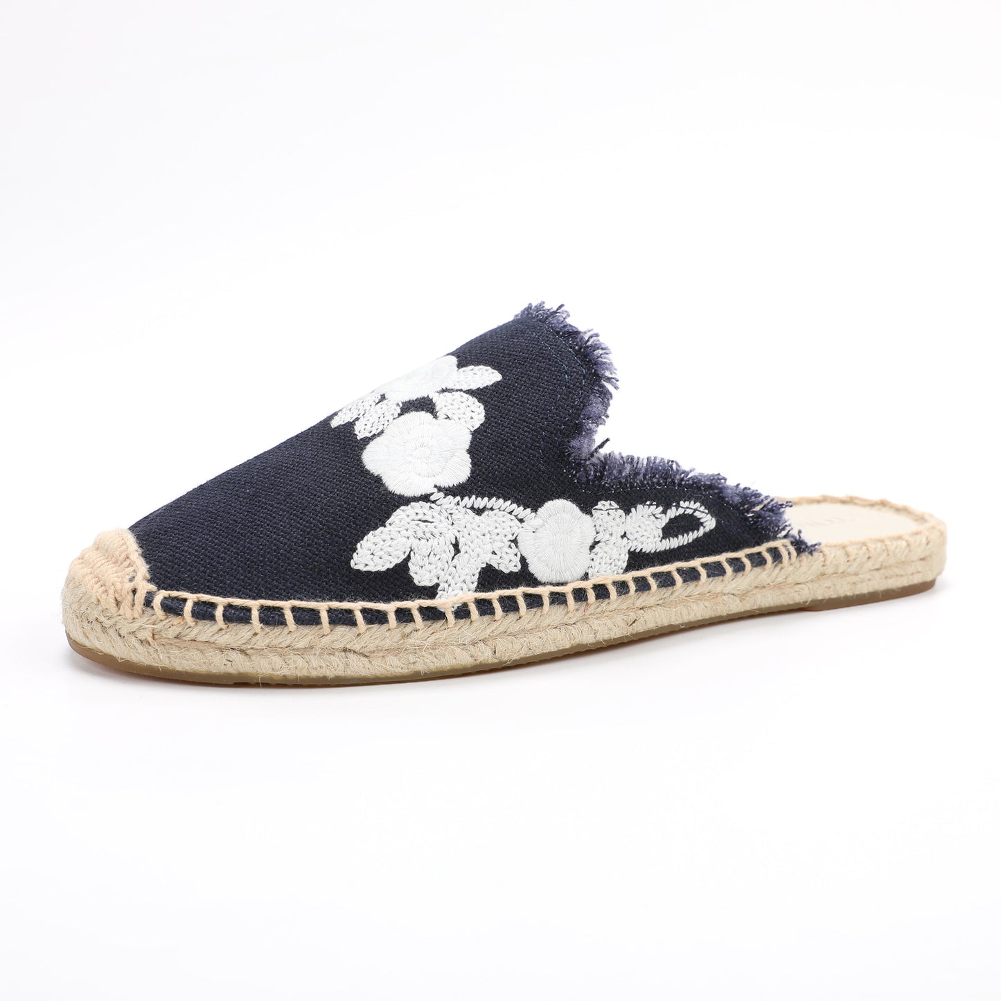 Women's Embroidered Espadrille Mules | Casual Summer Slip-On Flats