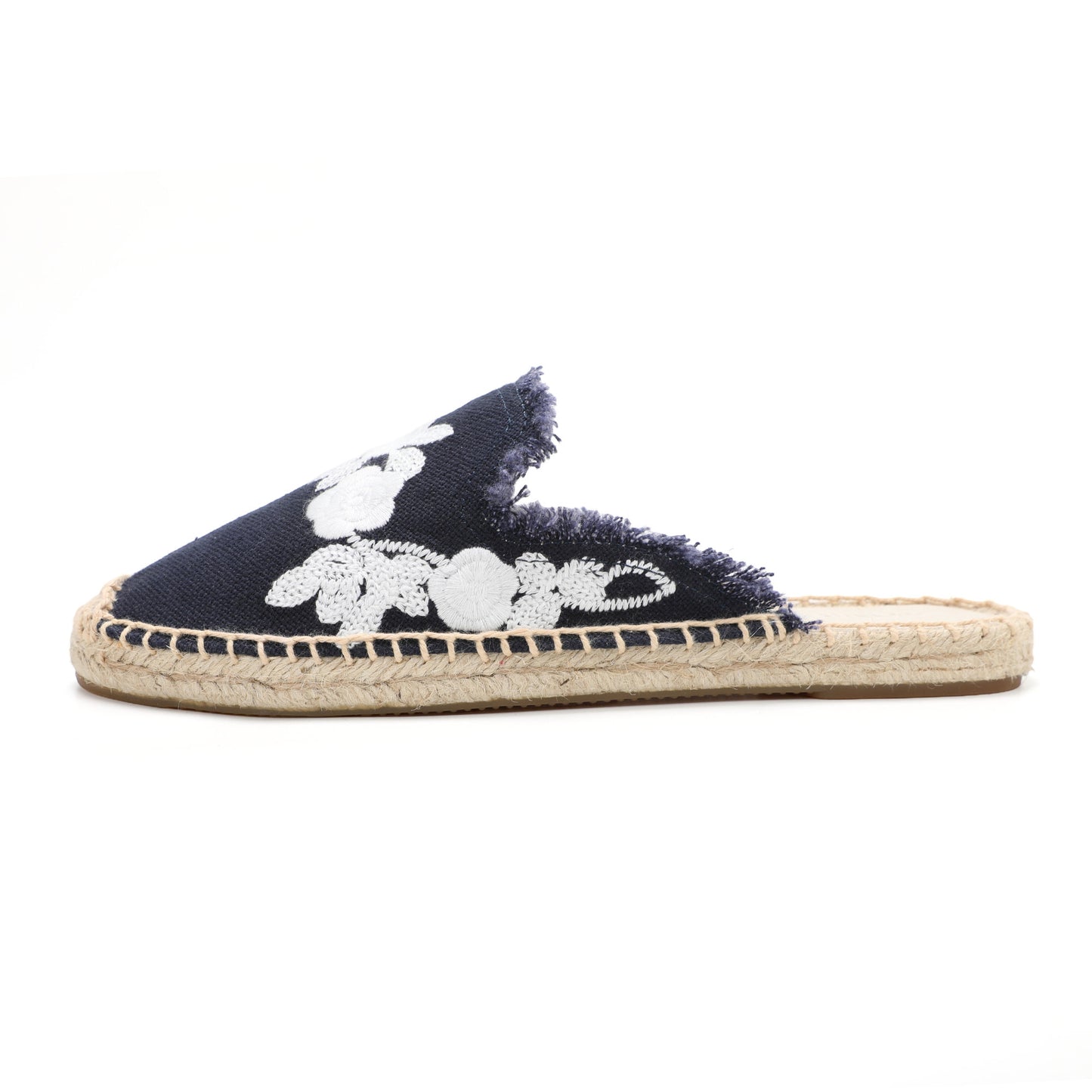 Women's Embroidered Espadrille Mules | Casual Summer Slip-On Flats
